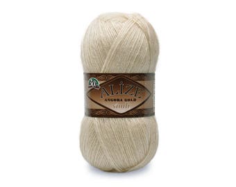 Angora Gold Simli Alize Virkgarn Stickgarn Lurex angoraull Mohairgarn Metalltråd Spetsvikt Superfint Shimmer Sparkle