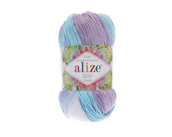 Miss Batik Alize Mercerized cotton Yarn for knitting Crochet yarn Cotton yarn Summer yarn Cotton yarn Hand knit yarn Color choice Amigurumi