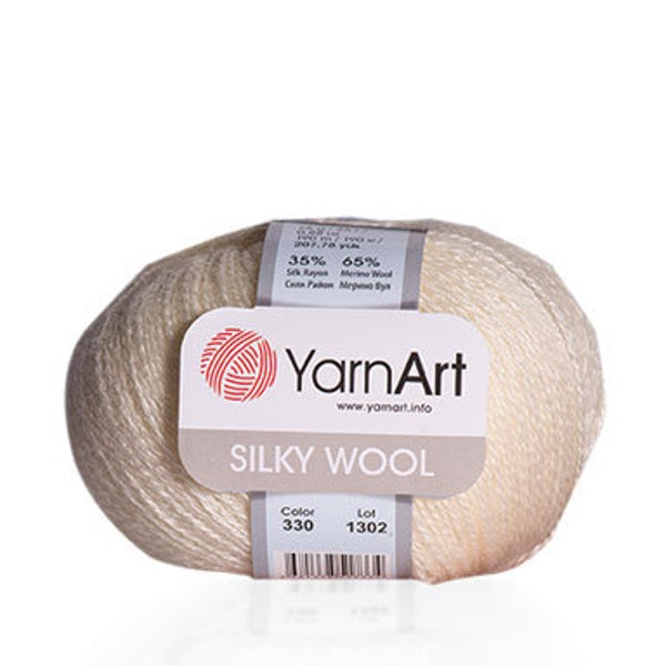 YarnArt Silky Wool Merino Wool blend silk wool yarn hand knit yarn merino wool hand knit crochet yarn shinny rayon yarn Soft Winter Yarn