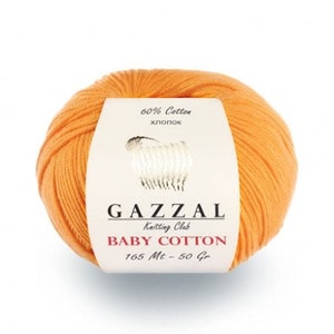 Baby Cotton GAZZAL baby yarn Сotton yarn Summer yarn Spring yarn Cotton yarn Baby cotton Color choice Hand knit yarn Soft yarn knitting