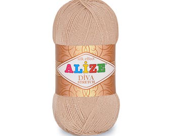 Hilo de crochet Diva Stretch Alize Hilo para tejer Hilo elástico Hilo para bikini Hilo de microfibra hipoalergénico Hilo de verano Hilo para tejer a mano