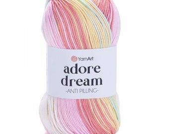 ADORE Dream Yarn Art Crochet yarn Yarn for knitting Hand knit yarn 100% Anti Pilling acrylic yarn Shawl Wrap Scarf yarn Summer Winter yarn