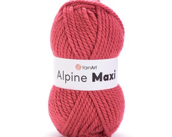 YarnArt Alpine Maxi Super Bulky Yarn 40 Laine 60 Acrylique - 250 g, 105 m - Pour tricots épais, couvertures, écharpes