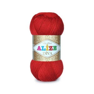 Diva Alize Crochet yarn Yarn for knitting Yarn with silk effect Hypoallergenic microfiber yarn Summer yarn Hand knit yarn Color choice