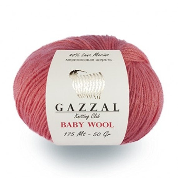 Gazzal Baby Wool Knitting Yarn, Pink - 831