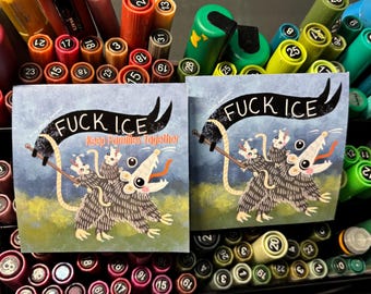 F*ck ICE Possums - 3" Stickers