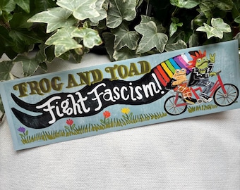 Fight Fascism - Frog and Toad | Bumper Sticker