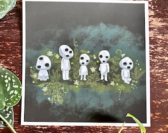 Kodama Tree Spirits - Princess Mononoke | Giclee Print Ghibli Fanart