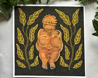 Venus de Willendorf (Diosa Oscura) / Impresión Giclée