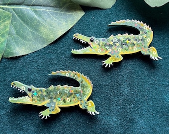 Imanes de cocodrilo pintados a mano