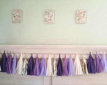 Purple Extravaganza Tassel Garland/ custom colors available upon request