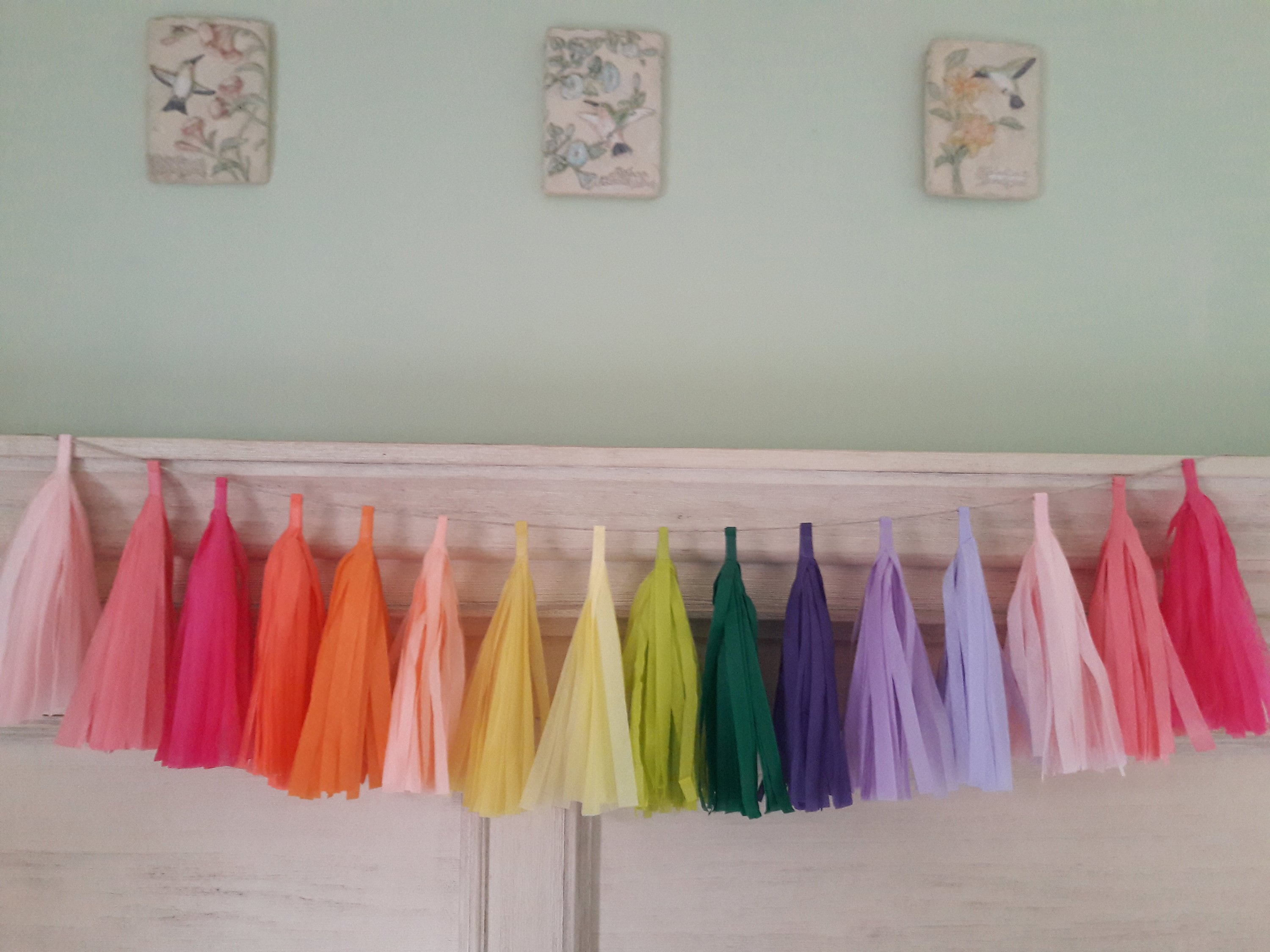 Pastel Rainbow Party-Decorations Supplies Streamers-Garland - 29pcs Baby Shower Birthday Wedding Tissue Pom Poms,Tassel Banner Backdrop Decor