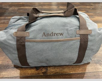Personalisierte Canvas Weekender Tasche: Gesticktes Monogramm, Groomsmen Geschenk
