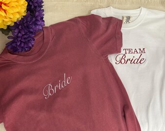 Bride Embroidered T-Shirt - Wedding Gift Tee