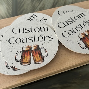 Posavasos de cartón con impresión personalizada - Círculo - Posavasos de 4 pulgadas - Posavasos para bodas - Posavasos de cumpleaños - Regalo del día de San Valentín