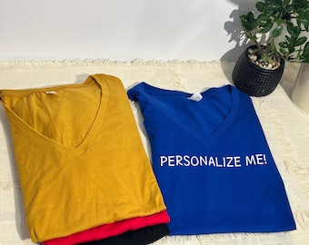 Custom Ladies V-Neck T-shirt: Personalized Graphic Tee