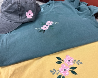 Floral Embroidered T-shirt: Boho Gift Tee