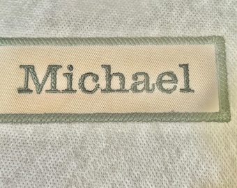 Custom Embroidered Name Patch - Iron-On or Sew-On - Personalized Tag