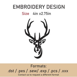 Deer Embroidery Design: Machine Embroidery Pattern (Instant Download)