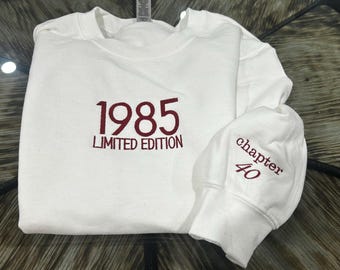 Geburtsjahr Sweatshirt. Personalisiertes Freundschafts Geschenk