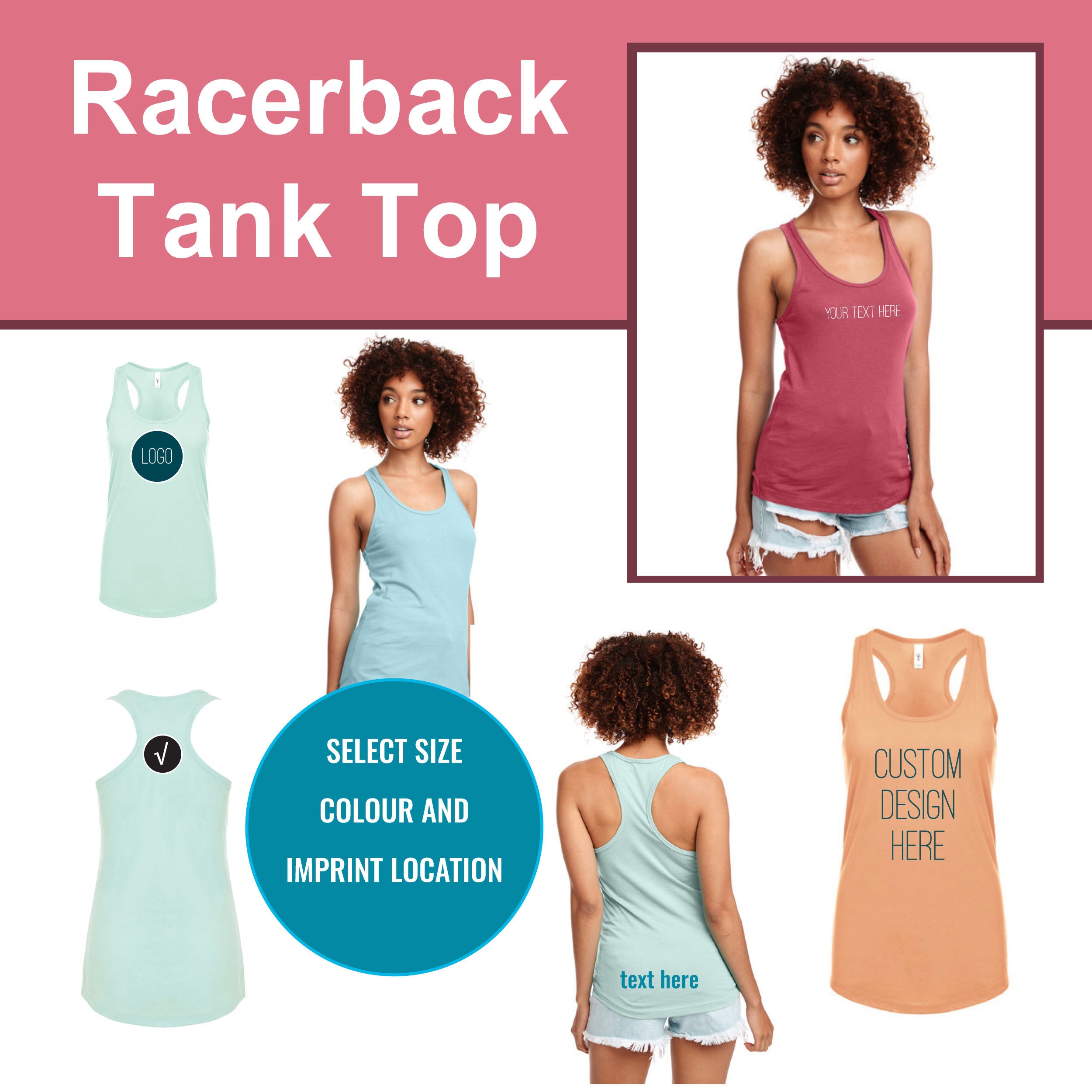 YOUR TEXT HERE Crop Tank Top Shirt Women's Girls Custom Printed