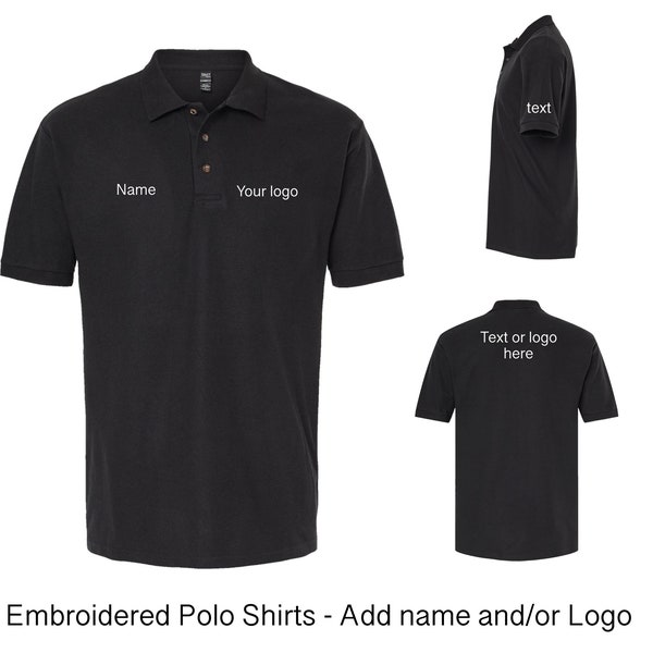 Embroidered Polo shirts - Custom polo shirt - Golf Shirt with logo + name - Personalized polo, golf shirts