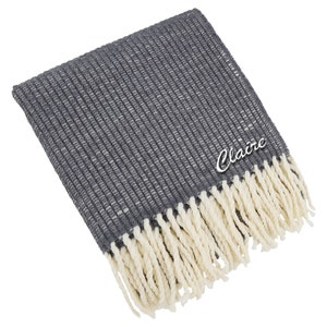 Coperta di lana Deluxe, 50 &quot;x60&quot; - ricamata - Regalo di nozze - Regalo di Natale - Coperta ricamata - Coperta personalizzata - Coperta con nome