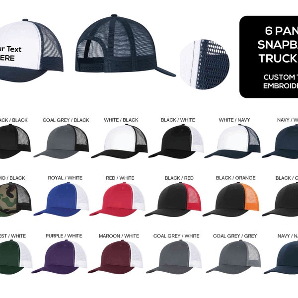 Custom logo truckers - add your logo or text - quantity discounts - business logo hat - company trucker - company mesh hats