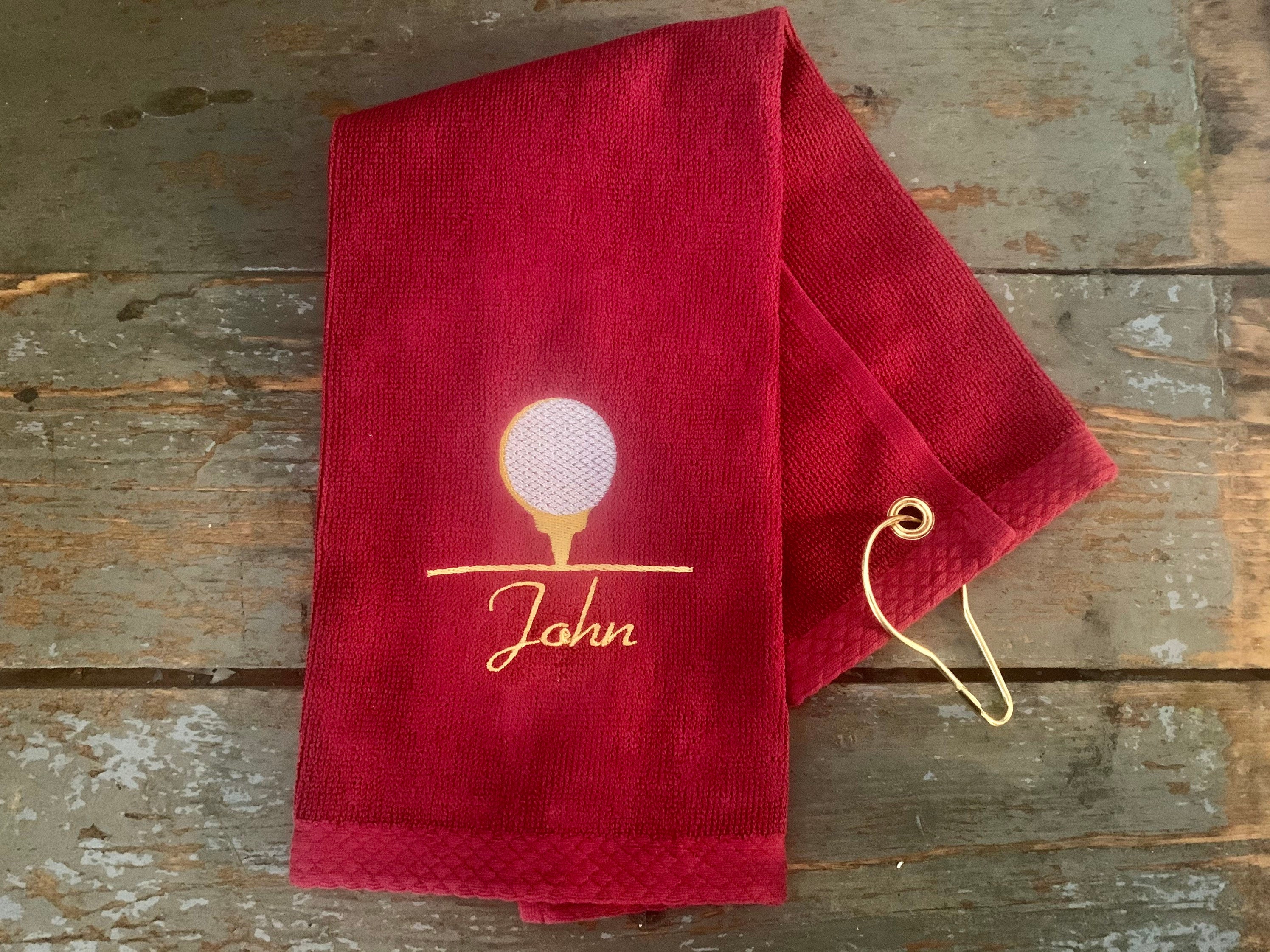 Personalized Terry Golf Towel Embroidered Golf Towel Etsy