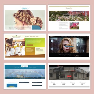 Puede incluir: Una p&aacute;gina de inicio de sitio web para una peluquer&iacute;a llamada "Creation by Simone". El sitio web presenta una foto de una mujer con un peinado trenzado y una flor rosa en el cabello. El texto "30 Years of Experience in the Latest Trends of Creation with the Most Exquisite..." es visible en la parte inferior de la imagen.