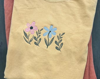 Embroidered Flower T-Shirt: Boho design