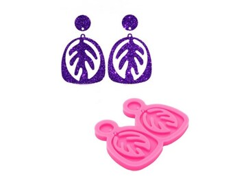 Glossy Pot Leaf hemp Earring mold,Earrings Mold Silicone,Shiny earring molds