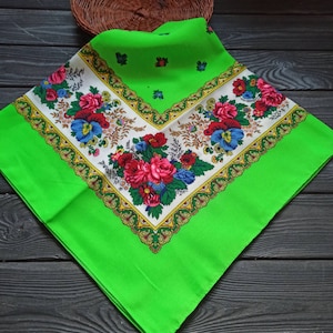 Ukrainian Headscarf, Babushka Scarf,Ukrainian babushka scarf, Hustka Head scarf, Ukrainian shawl,Ukrainian Scarf,Ukrainian Christmas Gift