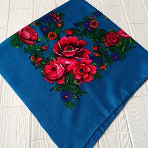 Pañuelo ucraniano con lurex, bufanda babushka, pañuelo babushka ucraniano, pañuelo para la cabeza hustka, bufandas florales, chal ucraniano