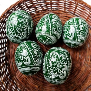 Easter egg, Set 5 Ukrainian pysanky, wooden eggs, Hand painted ornament eggs, Ukraine souvenir and gift for Easter, decorate egg, pisanki