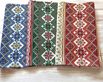 Set 3 pcs Ukrainian towel, Set ukrainian linen tea towels, Embroidery print  Ukrainian towel, Ukrainian runner