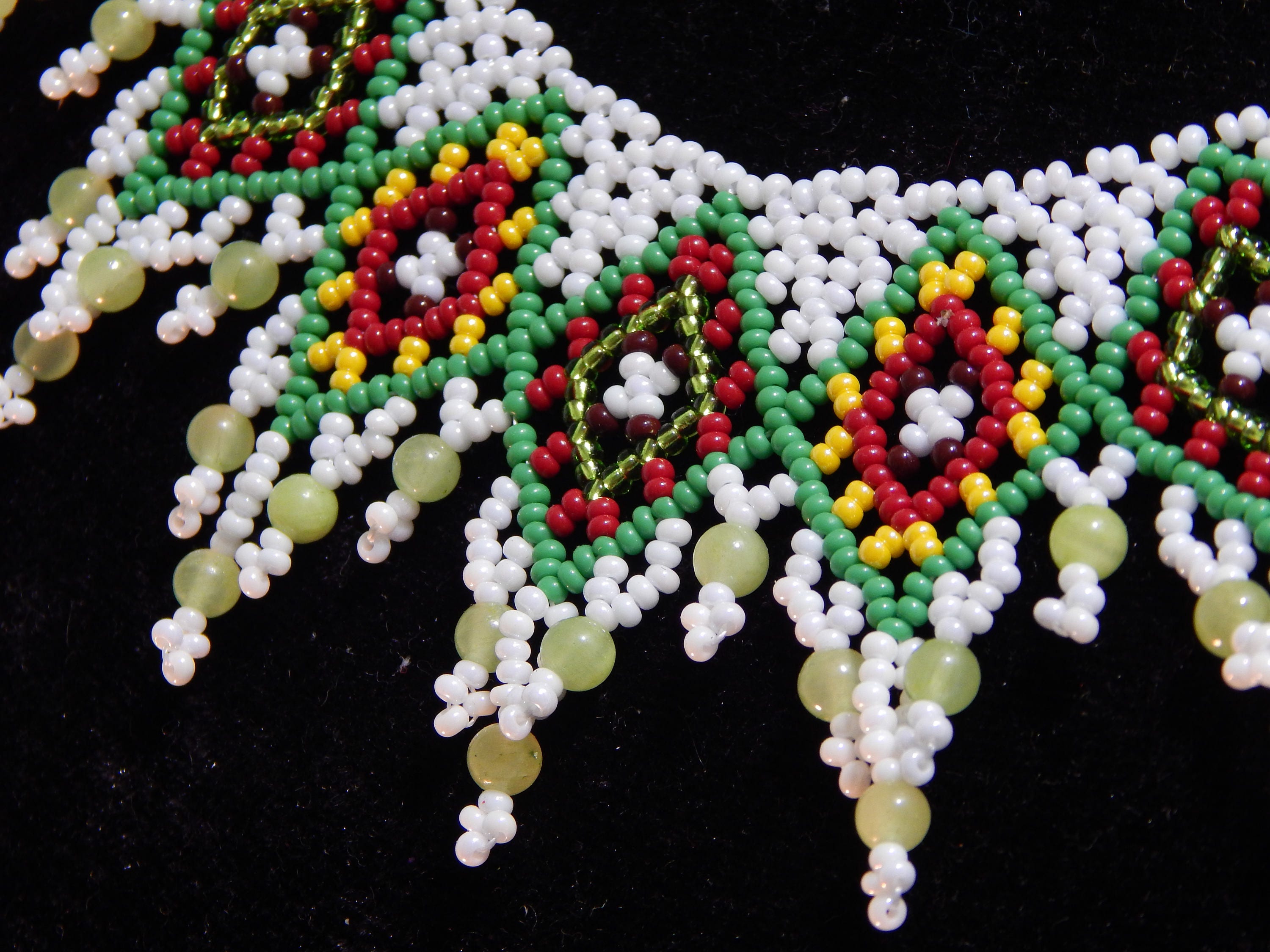 Ethnic Colorful Beaded Necklaces,Huichol Seed Bead Necklace, Native American Style Jewelry, Long Seed Bead Neckless,Mexican Style Necklace
