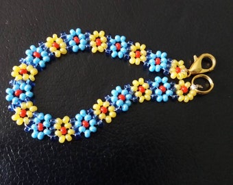 flower bracelet,flower beaded bracelet,boho anklet,bead anklet chain,Christmas gift beaded bracelet,Seed Bead Jewelry,Summer Accessories,