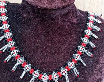 Traditional ukrainian necklace Seed bead necklace Ukrainian jewelry to vyshyvanka beaded necklace Tribal necklace Bohostyle Ukrainian gerdan
