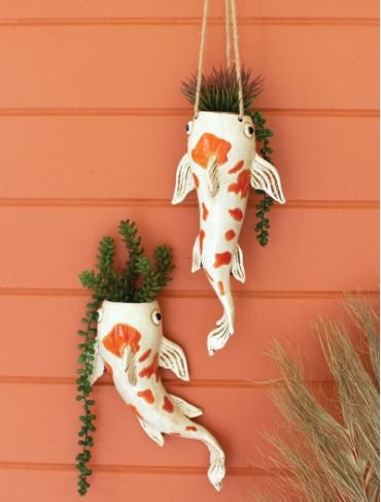 Ceramic Koi Wall Planter Etsy