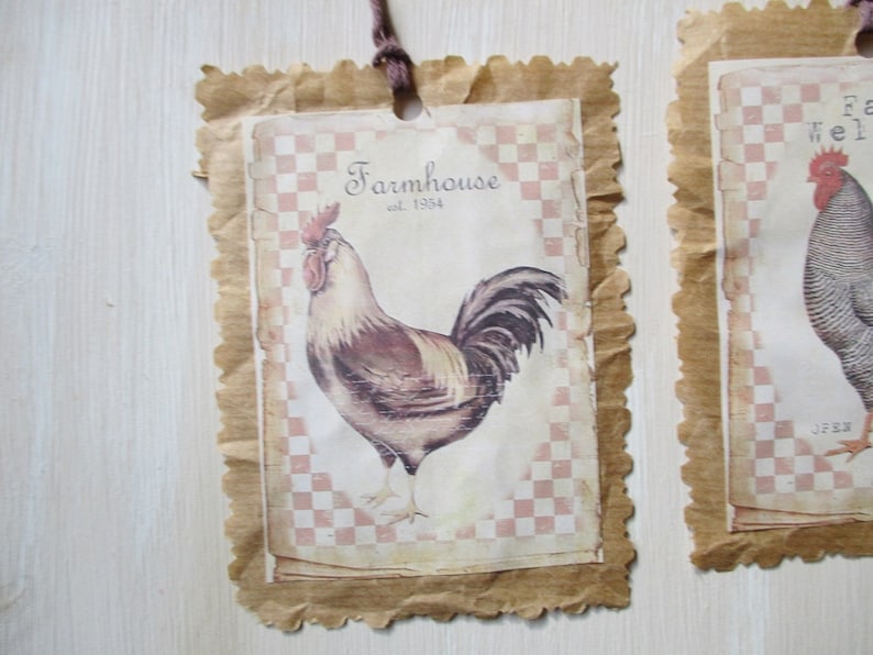 2 Pendants*Vintage*HAHN+Henne*Farm*Shabby Chic**SET 17*