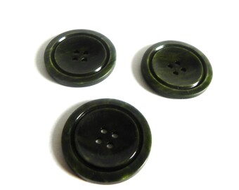 Set of 3, 31mm Green Buttons