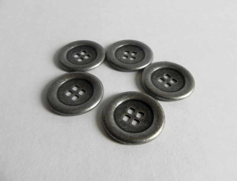 5, 4 boutons gris acier image 1