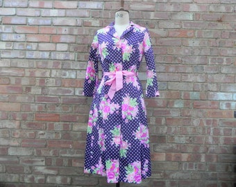 Polka dot and floral HouseCoat 36"