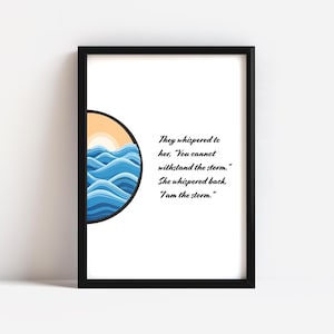 I Am The Storm Typography Quote Print Motivational Strength Graphic Instant Download