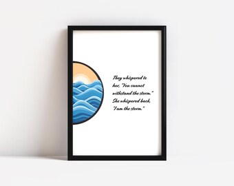 I Am The Storm Typography Quote Print Motivational Strength Graphic Instant Download