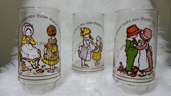 Holly Hobby Coca Cola Glasses Set Of 3 Vintage Happy Talk Etsy