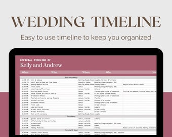 Hochzeit Timeline Spreadsheet | Timeline-Planer und Hochzeits-Organizer | Google Sheets | Hochzeitsplaner