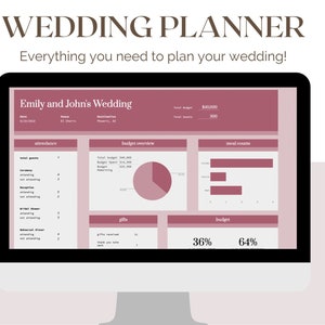 Hochzeitsplaner Organizer Vorlage Spreadsheet | Google Sheets Hochzeit Organizer | Gästeliste, Sitzplan, Budget, Zeitleiste, Anwesenheit