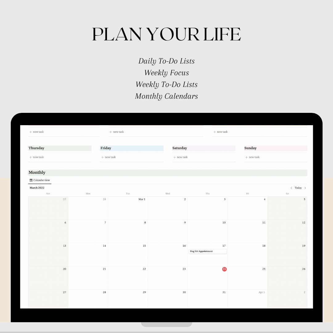 Notion life planner template notion planner dashboard digital planner